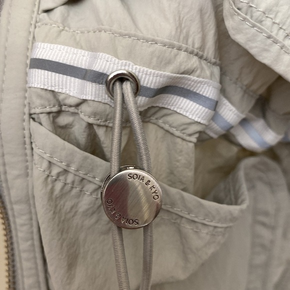 Soia & Kyo rain jacket Womens M windbreaker Anorak Lagenlook lightweight Neutral - Picture 14 of 15